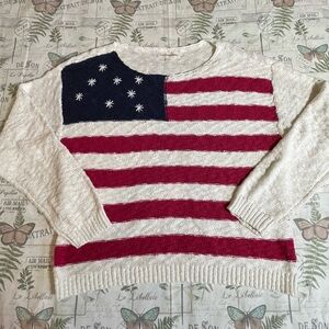 Lucky Brand‎ Stars and Stripes Sweater USA FLAG Large